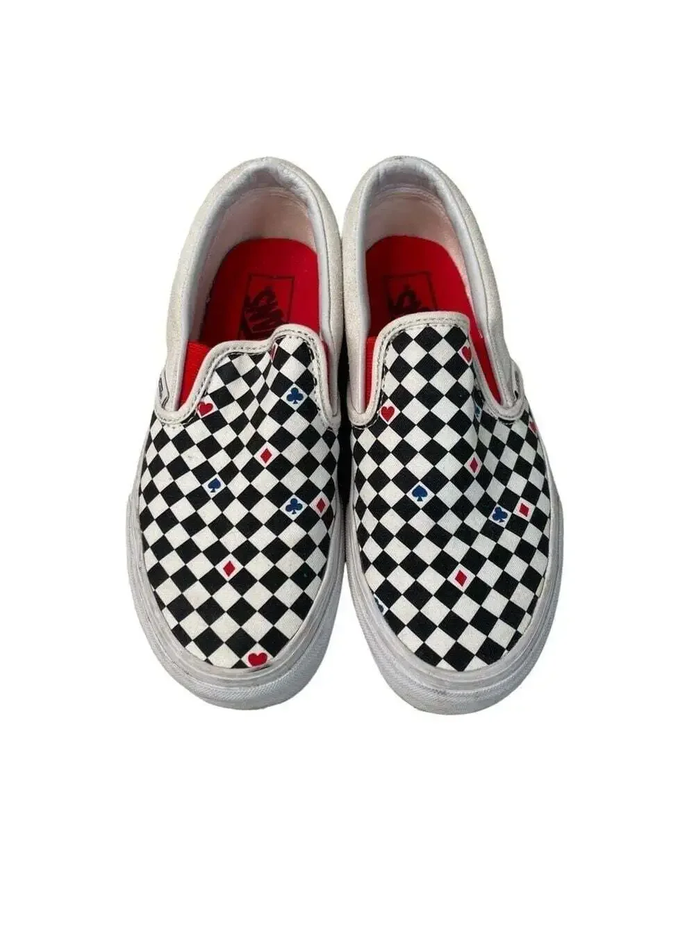 Vans Checkerboard Playing Card Slip On Sneakers Womens 7 Mens 5.5 Rare
